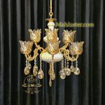 لوستر کلاسیک سرامیکی 12شعله برنج - Image 3