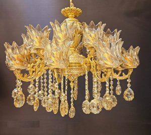 لوستر برنجی کلاسیک ساده