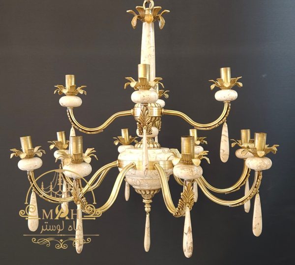 مدل ترکیبی لیانا12 شاخه برنج و سنگ طبیعی - Image 2