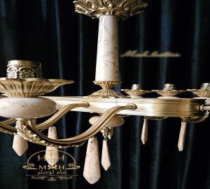 لاینر 8 شاخه مدل الین برنج و سنگ -ماه لوستر