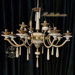 لوستر جدید ارکیده 12 شعله برنج-ماه لوستر
