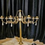 اباژور ایستاده برنج و سنگ ماه لوستر