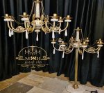 اباژور ایستاده برنجی سنگی ساخت ماه لوستر