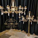 اباژور ایستاده برنجی سنگی ساخت ماه لوستر