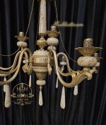 لوستر جدید ترکیبی برنز و سنگ ژینا 6 شاخه - Image 2