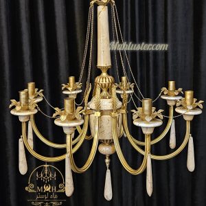 لوستر الین 8 شاخه برنجی ماه لوستر